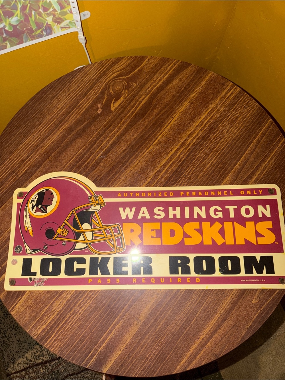 Washington Redskins Locker Room Wall Sign - Burgundy and Gold